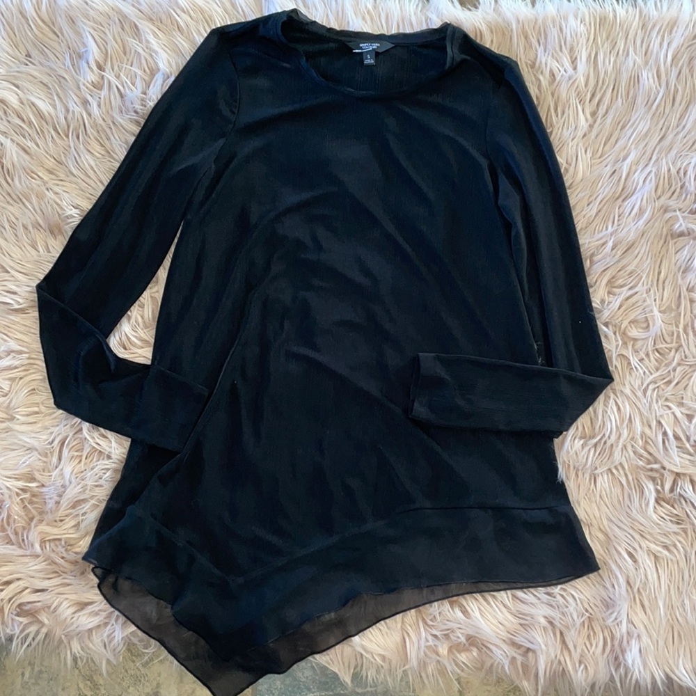 NWOT! Vera Wang Black Chiffon Tunic